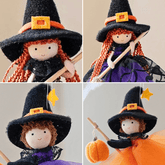 Whimsical Flying Witch Dolls - Handmade Halloween Decor